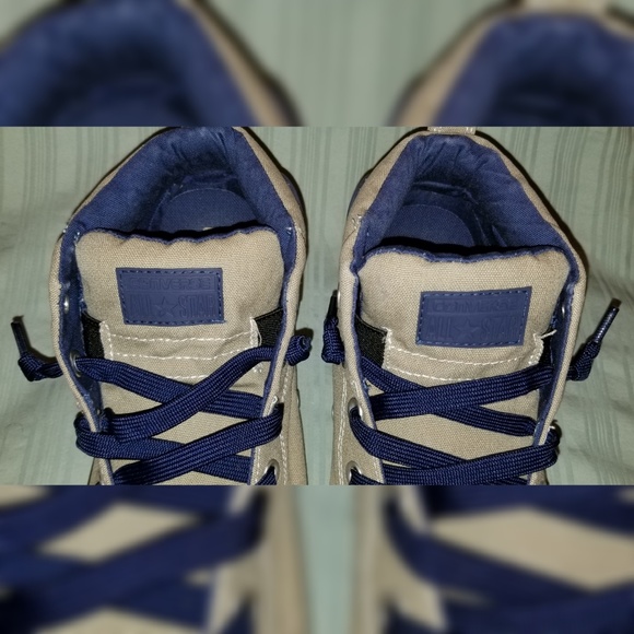 Unisex Mid Top Converse Tan Navy Sz M9 W11 - Picture 4 of 7